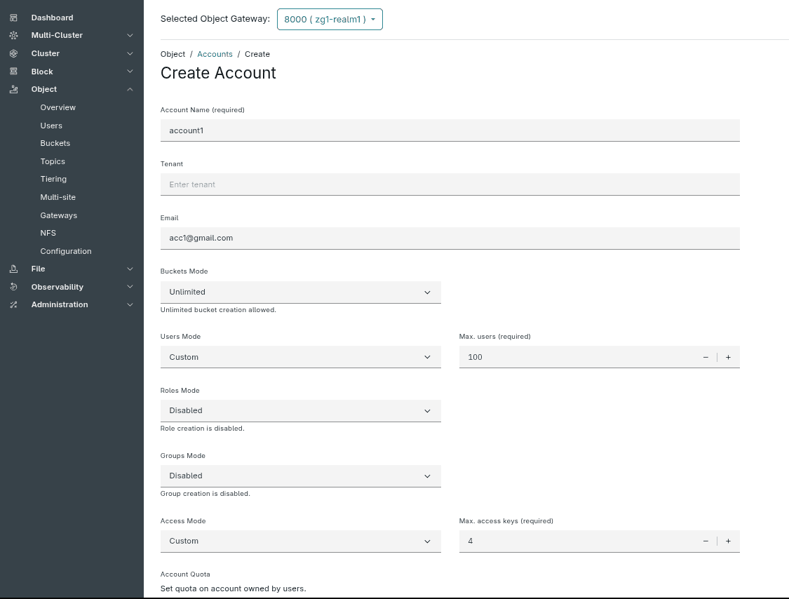 Step 2: Create Account: Enter account details